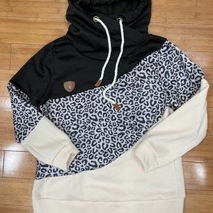 Women Casual Stripe Hooded Sweatshirt